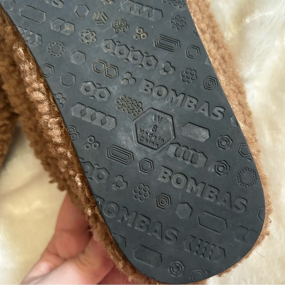 Bombas brown sunday fleece sherpa fuzzy wool slippers womens 8 - Picture 7 of 7